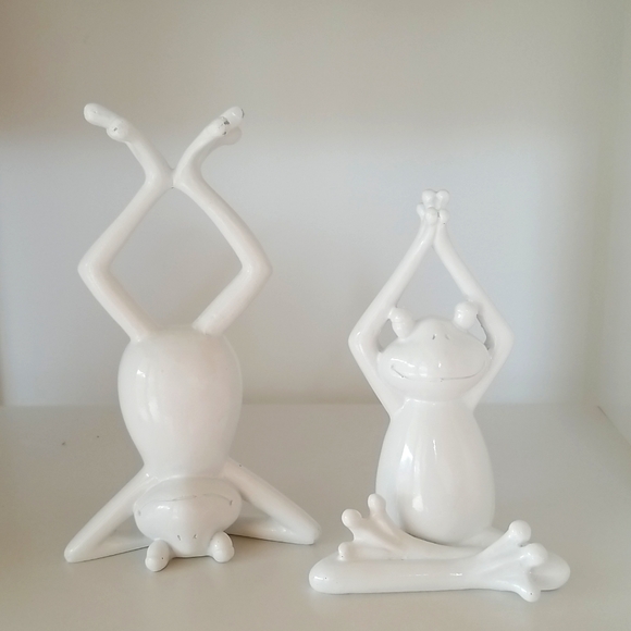 Three Hands Corp Other - Three Hands Corp Porcelain Frog Yoga Figurines, Set of 2